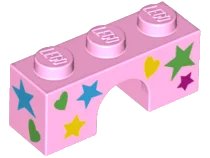 LEGO onderdeel Arch 1 x 3 with Stars and Hearts Pattern (4490pb08)