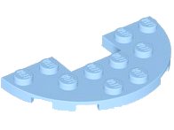 LEGO part Plate Round Half 3 x 6 with 1 x 2 Cutout 18646