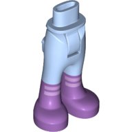 LEGO part Mini Doll Hips and Trousers with Back Pockets with Medium Lavender Boots with Lavender Straps Pattern - Thick Hinge 92253c00pb44