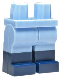 LEGO part Hips and Legs with Molded Dark Blue Lower Legs / Boots Pattern 970c00pb0537