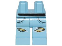 LEGO part Hips and Legs with Ripped Denim Pants, Pockets, Black Belt Pattern 970c00pb0996