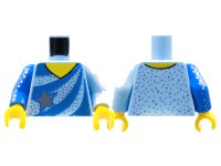 LEGO part Torso Ice Skating Leotard, Blue Stripes, Silver Star and Speckles Pattern / Bright Light Blue Arm Left / Blue Arm with Silver Star Speckles Right / Yellow Hands 973pb4577c01