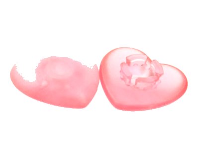 LEGO part Clikits, Icon Heart 2 x 2 Small with Pin, Frosted (Solid and Transparent Colors) (45450)