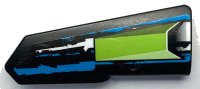 LEGO part Technic, Panel Fairing #21 Very Small Smooth, Side B with Lime Air Intake Vent and Blue and White Stripes Pattern (Sticker) - Set 42103 11946pb088