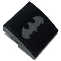 LEGO part Schräge, Curved 2 x 2 x 2/3 with Dark Bluish Gray Batman Logo Pattern (Sticker) - Set 70917 15068pb345
