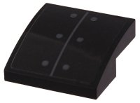 LEGO part Slope, Curved 2 x 2 x 2/3 with Dark Bluish Gray Line and Rivets Pattern (Sticker) - Set 70917 15068pb348