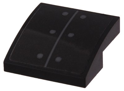LEGO part Slope, Curved 2 x 2 x 2/3 with Dark Bluish Gray Line and Rivets Pattern (Sticker) - Set 70917 (15068pb348)