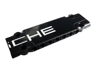 LEGO part Technic, Panel Plate 3 x 11 x 1 with White 'CHE' on Black Background Pattern (Sticker) - Set 42096 (15458pb025)
