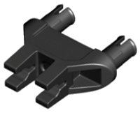 LEGO onderdeel Technic, Pin Dubbele Driehoek 1 x 3 met 2 Clips met Vierkante Gatje 19159