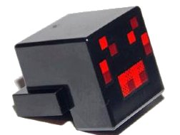LEGO part Creature Head Pixelated with Red and Dark Red Face Pattern (Minecraft Spider) (19727pb001)