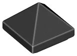 Schräge 45 1 x 1 x 2/3 Pyramide Quadruple Convexe en noir, numéro de pièce LEGO 22388