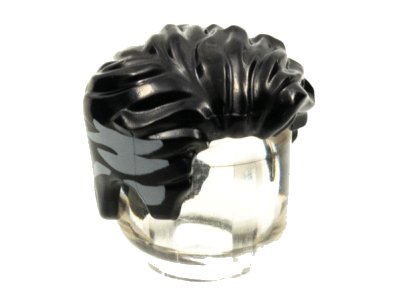 LEGO part Minifigure, Hair Swept Left Tousled with Slight Widow's Peak and Short Sideburns with Light Bluish Gray Streaks on Sides Pattern (23186pb01)