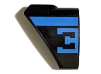 LEGO part Technic, Panel Curved # 9 3 x 3 Tapered Left with Dark Azure Stripe and Bugatti Logo Left Half / Capital Letter E Pattern (Sticker) - Set 42162 2395pb04