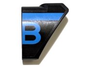 LEGO part Technic, Panel Curved #10 3 x 3 Tapered Right with Dark Azure Stripe and Bugatti Logo Right Half / Capital Letter B Pattern (Sticker) - Set 42162 2403pb04