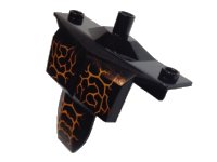 LEGO part Large Figure Torso Armor Shoulder Studs with Bright Light Orange and Dark Red Cracks Pattern (Sparkks) 24301pb01