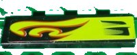 LEGO part Tile 1 x 4 with Lime Swirls and Air Intake Pattern Model Left Side (Sticker) - Set 8681 2431pb0232L