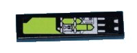 LEGO part Tile 1 x 4 with Lime and Silver Circuitry Pattern (Sticker) - Set 8104 2431pb0377