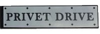 LEGO part Tile 1 x 4 with Road Sign with 'PRIVET DRIVE' and Rivets on White Background Pattern 2431pb0736