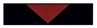 LEGO part Tile 1 x 4 with Red Triangle Pattern (BrickHeadz Shadow Forehead) 2431pb0862