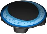 LEGO part Plate, Round 2 x 2 with Rounded Bottom (Boat Stud) with Cat Eye with Large Pupil and Bright Light Blue, Medium Azure and Blue Iris Pattern (2654pb025)
