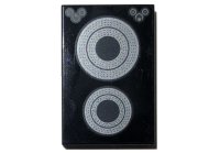 LEGO part Tile 2 x 3 with Silver Concentric Circles Stove Plate Pattern 26603pb185