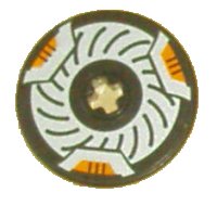 LEGO part Technic, Disk 3 x 3 with Disk Brake Orange Caliper Pattern (Sticker) - Set 8516 2723pb012