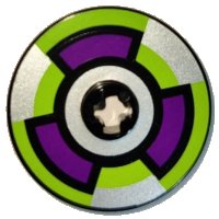 LEGO part Technic, Disk 3 x 3 with Purple, Lime, and Silver Target Pattern (Sticker) - Sets 8305 / 8307 2723pb033