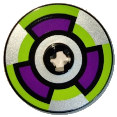 LEGO part Technic, Disk 3 x 3 with Purple, Lime, and Silver Target Pattern (Sticker) - Sets 8305 / 8307 (2723pb033)