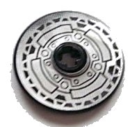 LEGO part Technic, Disk 3 x 3 with Disk Brake Silver / Black Small Bolts Pattern (Sticker) - Set 8371 2723pb039
