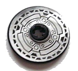 LEGO part Technic, Disk 3 x 3 with Disk Brake Silver / Black Small Bolts Pattern (Sticker) - Set 8371 (2723pb039)
