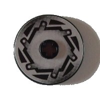 LEGO part Technic, Disque 3 x 3 avec Motif Boulon Hexagonal Frein à Disque Argenté / Noir (Autocollant) - Set 8355 2723pb040