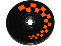 LEGO part Technic, Disque 3 x 3 avec Motif à Damier Orange Côté Modèle Gauche (Autocollant) - Set 42048 2723pb062L