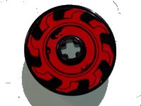 LEGO part Technic, Disk 3 x 3 with Red Circular Saw Blade Pattern Model Left Side (Sticker) - Set 70639 2723pb087L