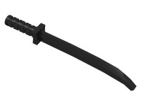 LEGO part Minifigura, Arma Espada, Shamshir/Katana (Guarda Cuadrada) con Pomo sin Tapa y Agujero en Empuñadura 30173b