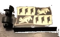 LEGO part Tile, Modified 2 x 3 with 2 Clips with Hufflepuff Banner Pattern (Sticker) - Set 71043 30350bpb090
