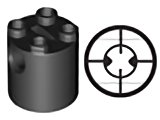 LEGO part Steen, Rond 2 x 2 x 2 Corps Robot - avec Support d'Axe Inférieur Forme x Orientation 30361b