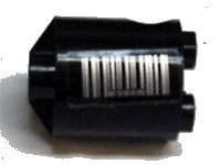 LEGO part Brick, Round 2 x 2 x 2 Robot Body with Barcode Pattern on Both Sides (Stickers) - Set 7711 30361pb007