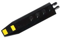 LEGO part Hinge Plate 1 x 8 with Angled Side Extensions with 2 Yellow Stripes Pattern (Sticker) - Sets 60021 / 60086 / 60167 / 60207 30407pb08