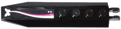 LEGO part Hinge Plate 1 x 8 with Angled Side Extensions with Butterfly, Ribbon and 2 White Dots Pattern (Sticker) - Set 41036 (30407pb09)