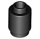 Stein, Round  1 x 1 en negro, número de pieza LEGO 3062