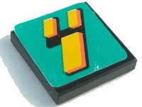 LEGO part Piastrella 2 x 2 con Modello Numero 4 Digitale Giallo Inclinato e Nero su Sfondo Turchese Scuro (Adesivo) - Set 8257 3068pb0114