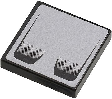 LEGO part Tile 2 x 2 with Double Air Vent on Silver Background Pattern (Sticker) - Set 8647 (3068pb0374)