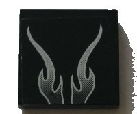LEGO part Tile 2 x 2 with Faded White Flames Pattern (Sticker) - Set 8164 3068pb0864
