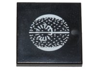 LEGO part Tile 2 x 2 with White Death Star Schematic Pattern 3068pb0947