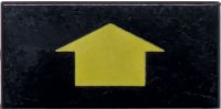 LEGO part Tile 1 x 2 with Arrow Short Yellow without Black Border Pattern 3069p21
