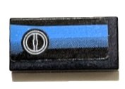 LEGO part Tile 1 x 2 with Dark Azure Gradient Stripe and Round Air Vent Pattern (Sticker) - Set 42162 3069pb1319