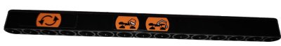 LEGO part Technic, Liftarm Thick 1 x 15 with Operating Instructions on Orange Background Pattern (Stickers) - Set 42038 (32278pb023)