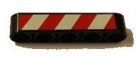 LEGO onderdeel Technic, Liftarm Thick 1 x 5 with Red and White Danger Stripes Pattern Model Left Side (Sticker) - Sets 42006 / 42042 32316pb014L