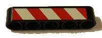 LEGO onderdeel Technic, Liftarm Thick 1 x 5 with Red and White Danger Stripes Pattern Model Right Side (Sticker) - Sets 42006 / 42042 32316pb014R