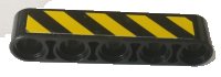 LEGO part Technic, Liftarm Thick 1 x 5 with Black and Yellow Danger Stripes Pattern Model Left Side (Sticker) - Set 42082 32316pb029l